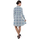 Azulejo style blue tiles Long Sleeve Chiffon Shirt Dress View2