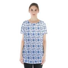 Azulejo Style Blue Tiles Skirt Hem Sports Top by MintanArt