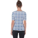 Azulejo style blue tiles Shoulder Cut Out Short Sleeve Top View2