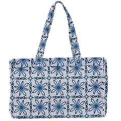 Azulejo Style Blue Tiles Canvas Work Bag by MintanArt