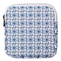 Azulejo Style Blue Tiles Mini Square Pouch by MintanArt