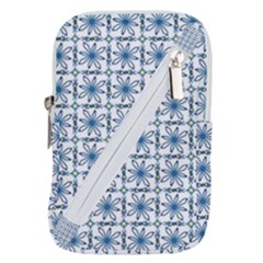 Azulejo Style Blue Tiles Belt Pouch Bag (large) by MintanArt