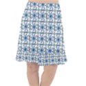 Azulejo style blue tiles Fishtail Chiffon Skirt View1