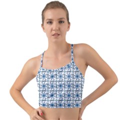 Azulejo Style Blue Tiles Mini Tank Bikini Top by MintanArt