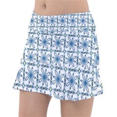 Azulejo Style Blue Tiles Tennis Skorts by MintanArt