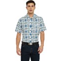 Azulejo style blue tiles Men s Short Sleeve Pocket Shirt  View1