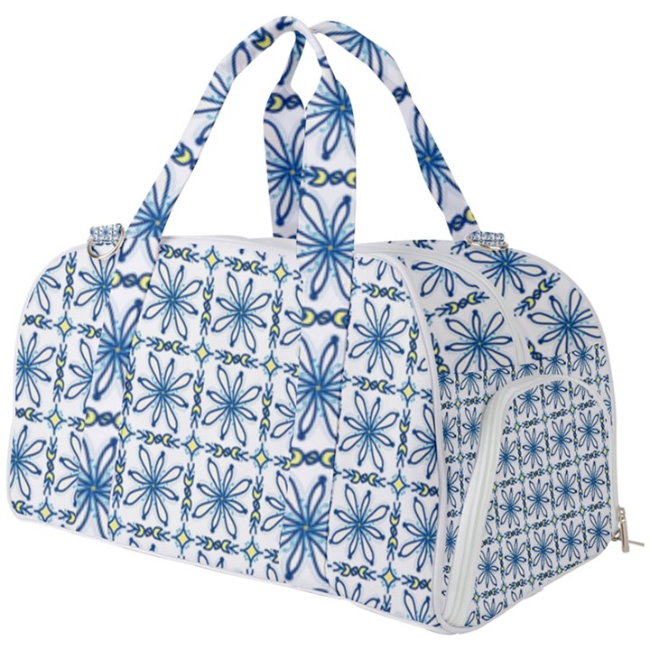 Azulejo style blue tiles Burner Gym Duffel Bag