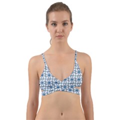 Azulejo Style Blue Tiles Wrap Around Bikini Top by MintanArt