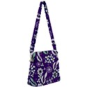 Floral blue pattern Zipper Messenger Bag View1