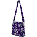 Floral blue pattern Zipper Messenger Bag View2