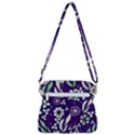 Floral blue pattern Zipper Messenger Bag View3