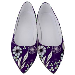 Floral Blue Pattern Women s Low Heels by MintanArt