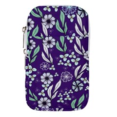 Floral Blue Pattern Waist Pouch (large) by MintanArt