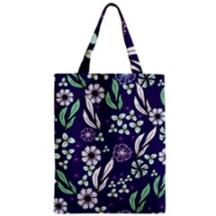 Floral Blue Pattern  Zipper Classic Tote Bag by MintanArt