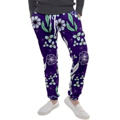 Floral Blue Pattern  Men s Jogger Sweatpants by MintanArt