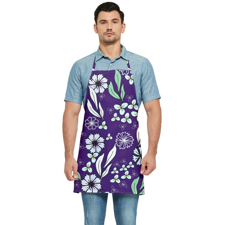 Floral blue pattern  Kitchen Apron