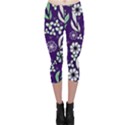 Floral blue pattern  Capri Leggings  View1