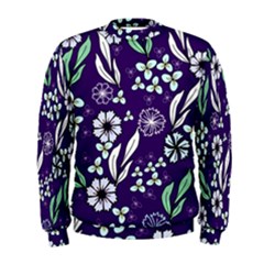 Floral Blue Pattern  Men s Sweatshirt by MintanArt