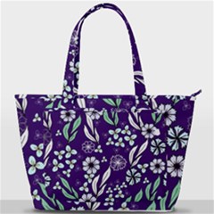 Floral Blue Pattern  Back Pocket Shoulder Bag  by MintanArt