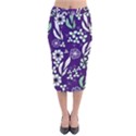 Floral blue pattern  Velvet Midi Pencil Skirt View1