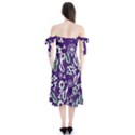 Floral blue pattern  Shoulder Tie Bardot Midi Dress View2