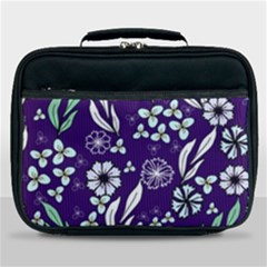 Floral Blue Pattern  Lunch Bag by MintanArt