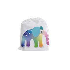 Illustrations Elephant Colorful Pachyderm Drawstring Pouch (small)