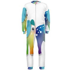 Illustrations Elephant Colorful Pachyderm Onepiece Jumpsuit (men) 