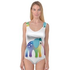 Illustrations Elephant Colorful Pachyderm Princess Tank Leotard 