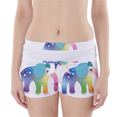 Illustrations Elephant Colorful Pachyderm Boyleg Bikini Wrap Bottoms by HermanTelo