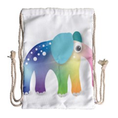 Illustrations Elephant Colorful Pachyderm Drawstring Bag (large)