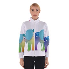 Illustrations Elephant Colorful Pachyderm Winter Jacket