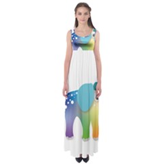 Illustrations Elephant Colorful Pachyderm Empire Waist Maxi Dress by HermanTelo