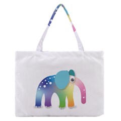 Illustrations Elephant Colorful Pachyderm Zipper Medium Tote Bag