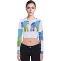 Illustrations Elephant Colorful Pachyderm Long Sleeve Zip Up Bomber Jacket View1