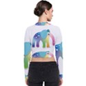 Illustrations Elephant Colorful Pachyderm Long Sleeve Zip Up Bomber Jacket View2