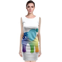 Illustrations Elephant Colorful Pachyderm Sleeveless Velvet Midi Dress by HermanTelo