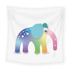 Illustrations Elephant Colorful Pachyderm Square Tapestry (large)