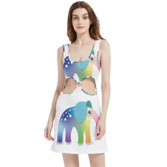 Illustrations Elephant Colorful Pachyderm Velvet Cutout Dress