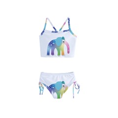 Illustrations Elephant Colorful Pachyderm Girls  Tankini Swimsuit