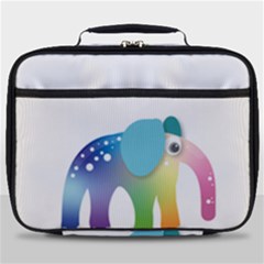 Illustrations Elephant Colorful Pachyderm Full Print Lunch Bag