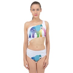 Illustrations Elephant Colorful Pachyderm Spliced Up Two Piece Swimsuit by HermanTelo