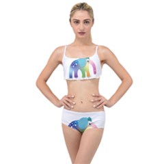 Illustrations Elephant Colorful Pachyderm Layered Top Bikini Set by HermanTelo