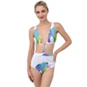 Illustrations Elephant Colorful Pachyderm Tied Up Two Piece Swimsuit View1