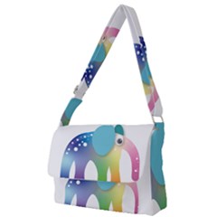 Illustrations Elephant Colorful Pachyderm Full Print Messenger Bag (s)