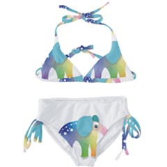 Illustrations Elephant Colorful Pachyderm Kids  Classic Bikini Set