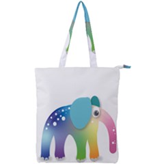 Illustrations Elephant Colorful Pachyderm Double Zip Up Tote Bag by HermanTelo