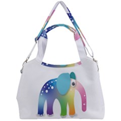 Illustrations Elephant Colorful Pachyderm Double Compartment Shoulder Bag