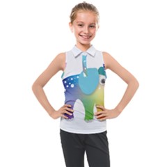 Illustrations Elephant Colorful Pachyderm Kids  Sleeveless Polo Tee