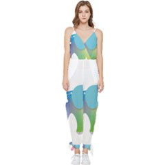 Illustrations Elephant Colorful Pachyderm Sleeveless Tie Ankle Jumpsuit by HermanTelo